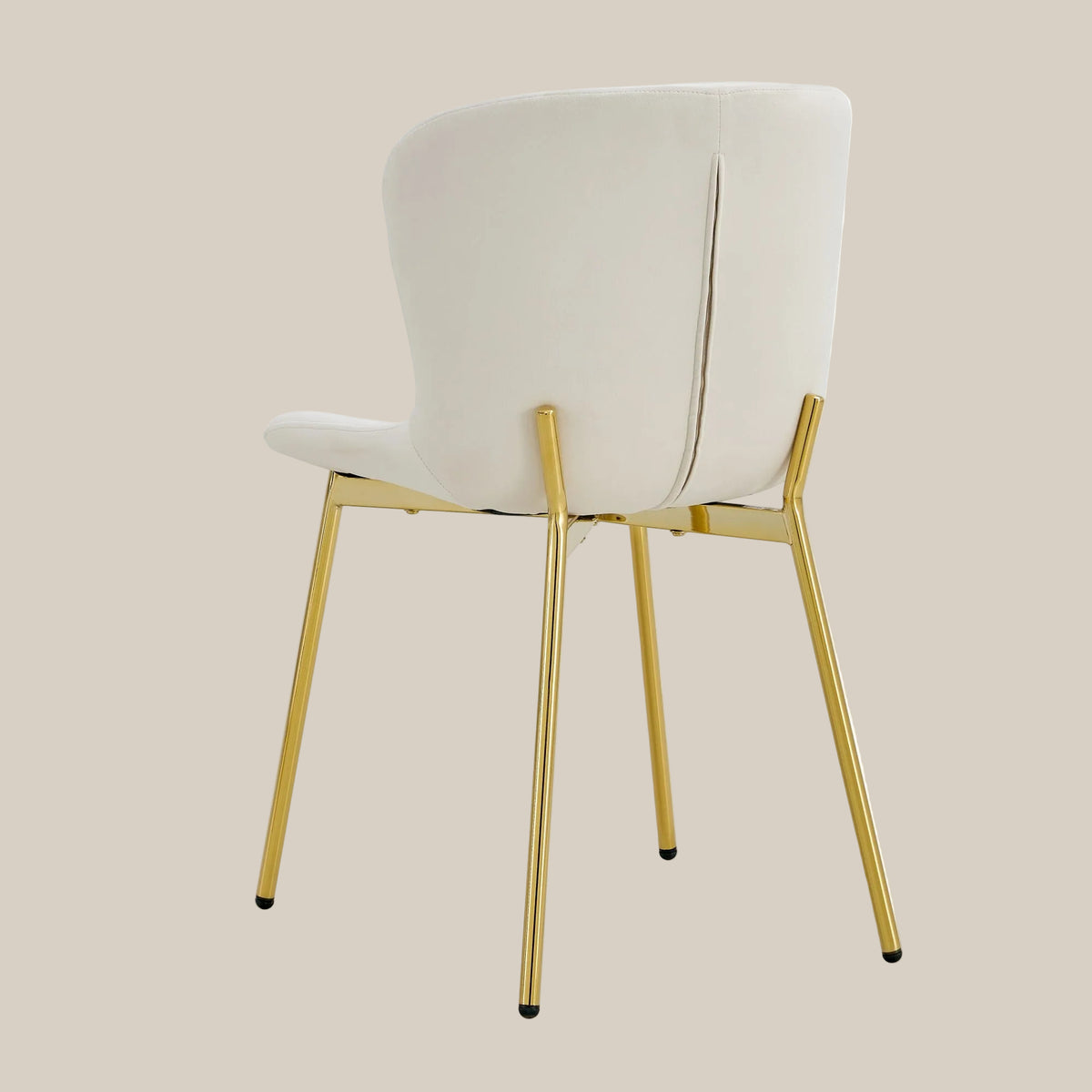 Rosemont — Chaise en velours écru, piètement gold — vue 3