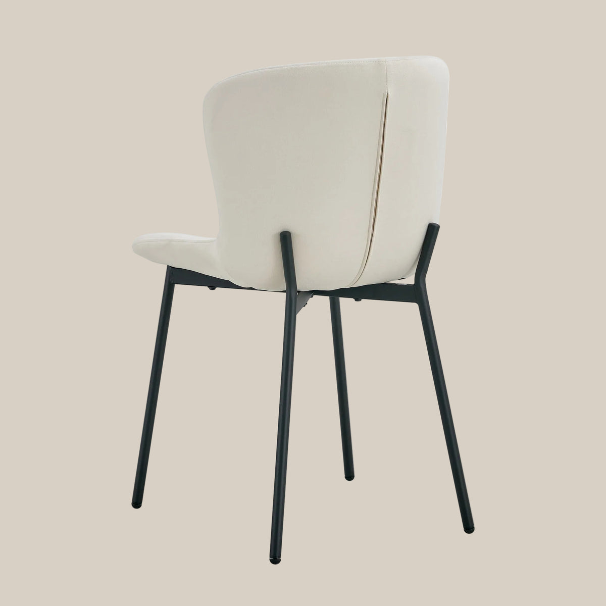 Rosemont — Chaise en velours écru, piètement métal noir — vue 3