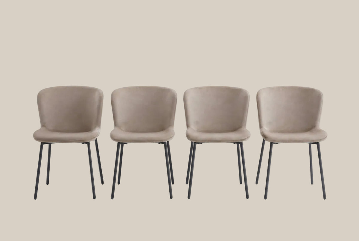 Rosemont — Chaise en velours moka, piètement métal noir — vue 5