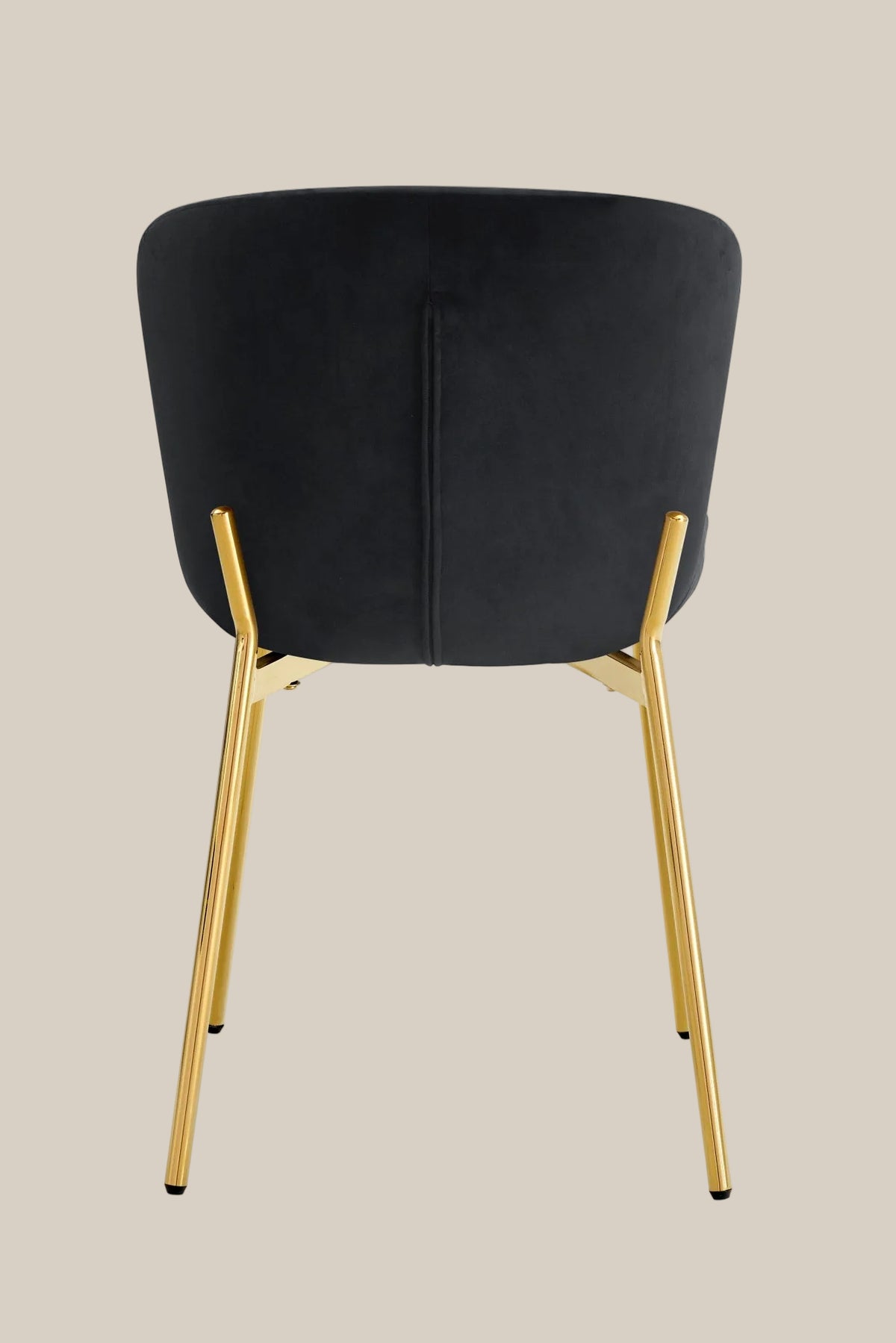 Rosemont — Chaise en velours noir, piètement gold — vue 3