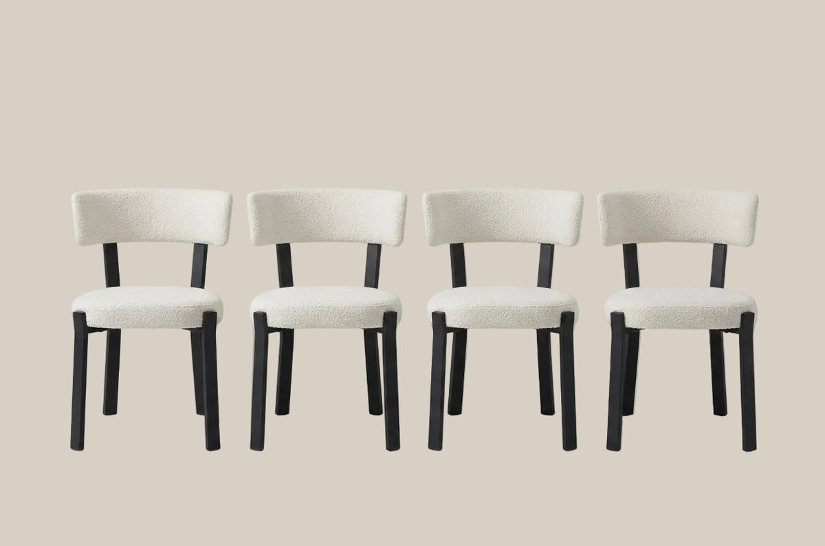Sandhurst — Chaise en velours beige, piètement métal noir — vue 5