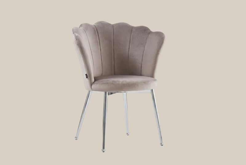 Tavistock — Chaise en velours moka, piètement chromé