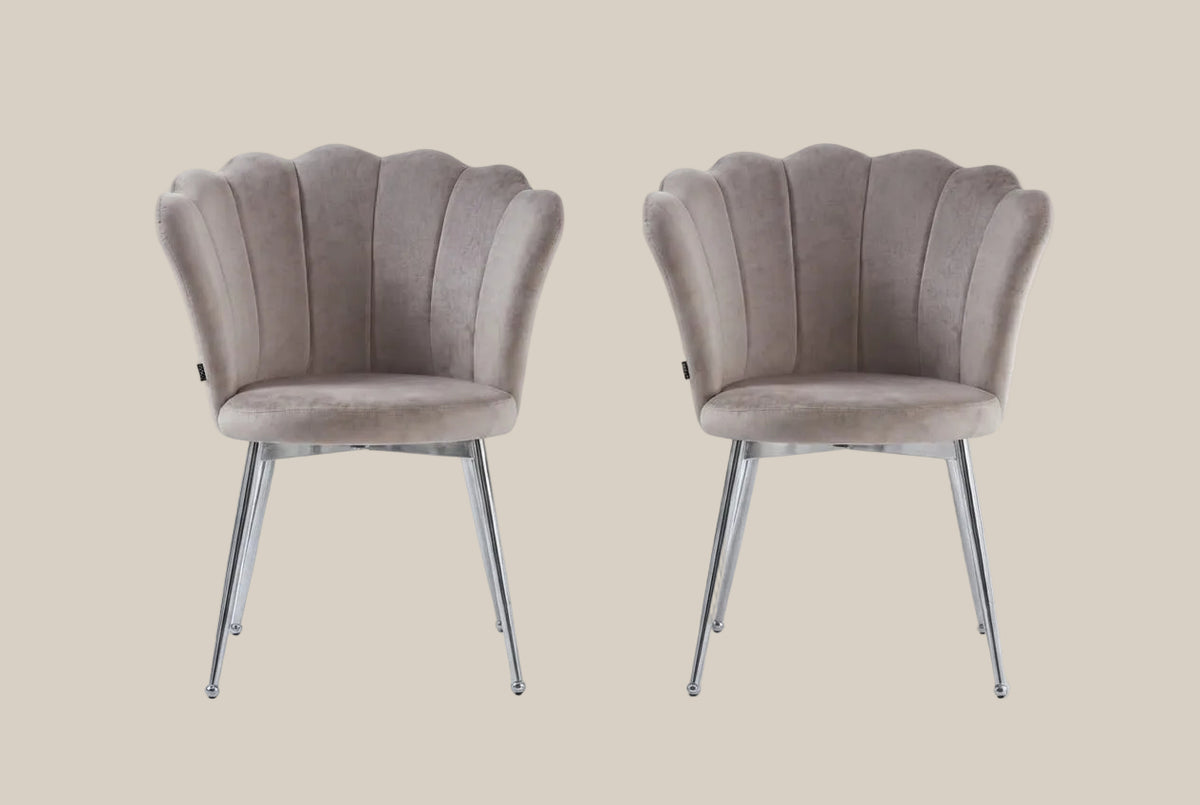 Tavistock — Chaise en velours moka, piètement chromé — vue 3