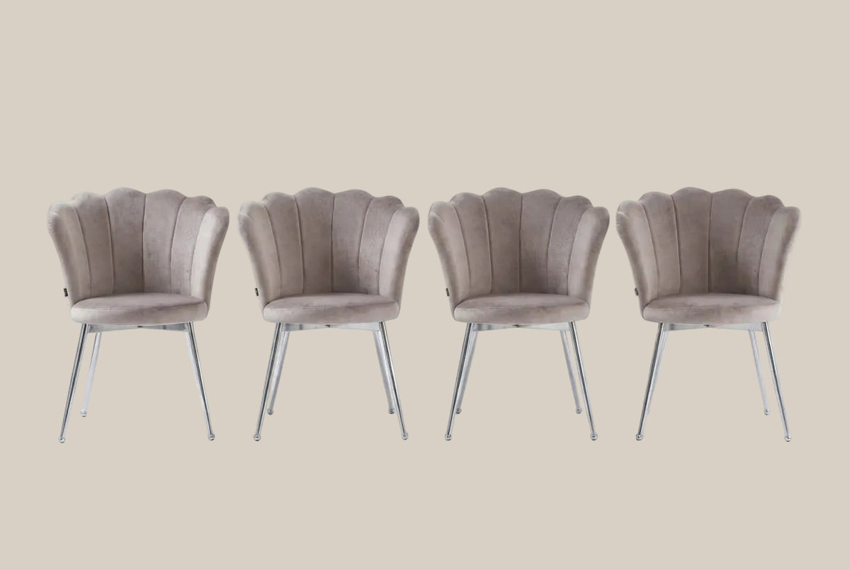Tavistock — Chaise en velours moka, piètement chromé — vue 4