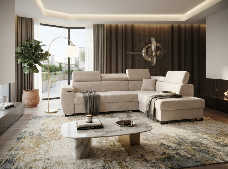 Westwood – Canapé d'angle convertible en velours
