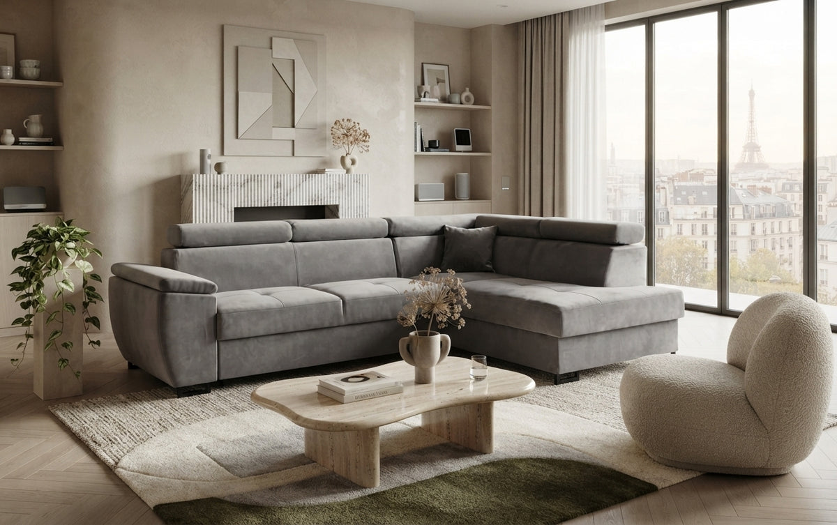 Westwood – Canapé d'angle convertible en velours — vue 4