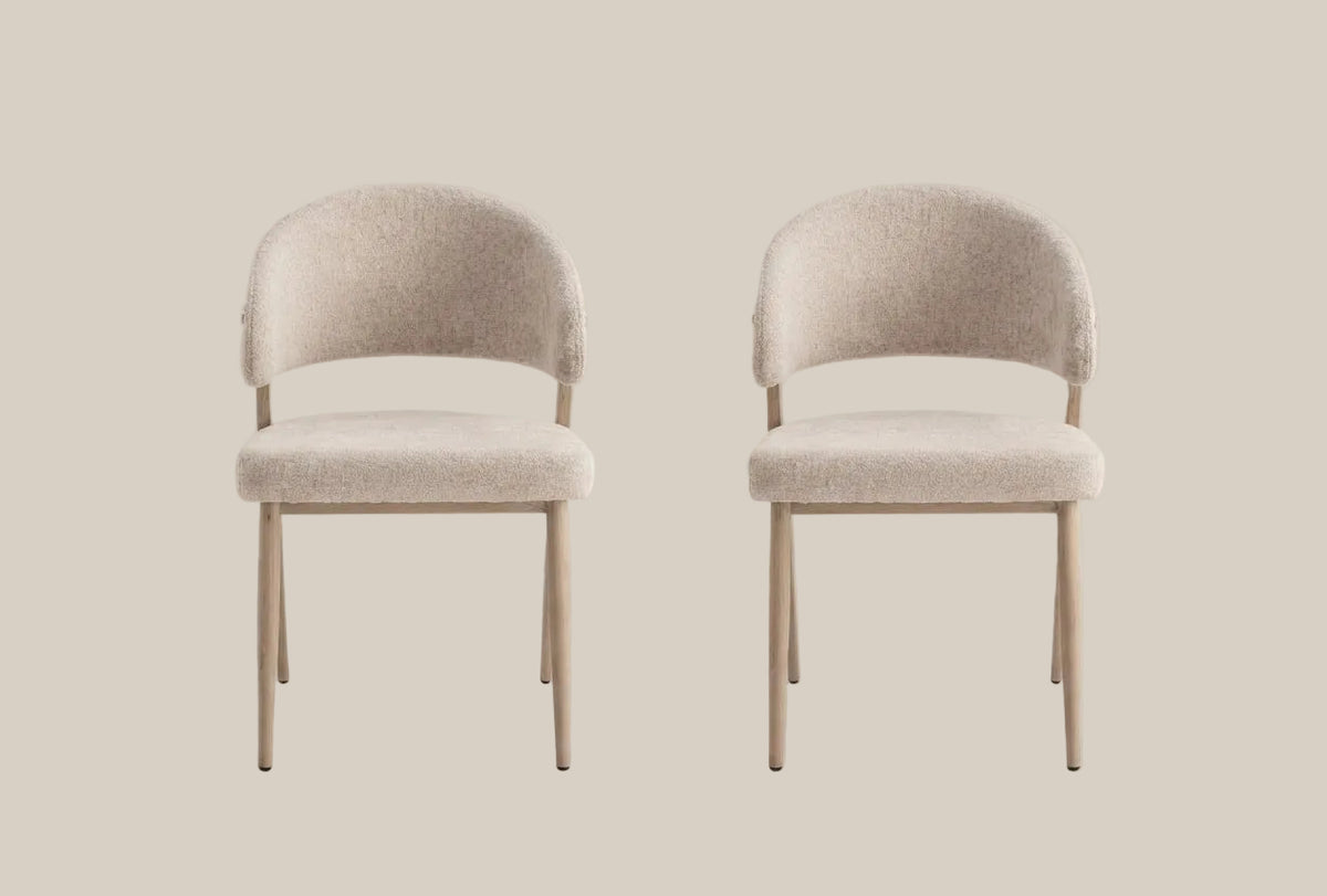 Winford — Chaise en tissu marbella marron glacé, piètement effet bois — vue 4