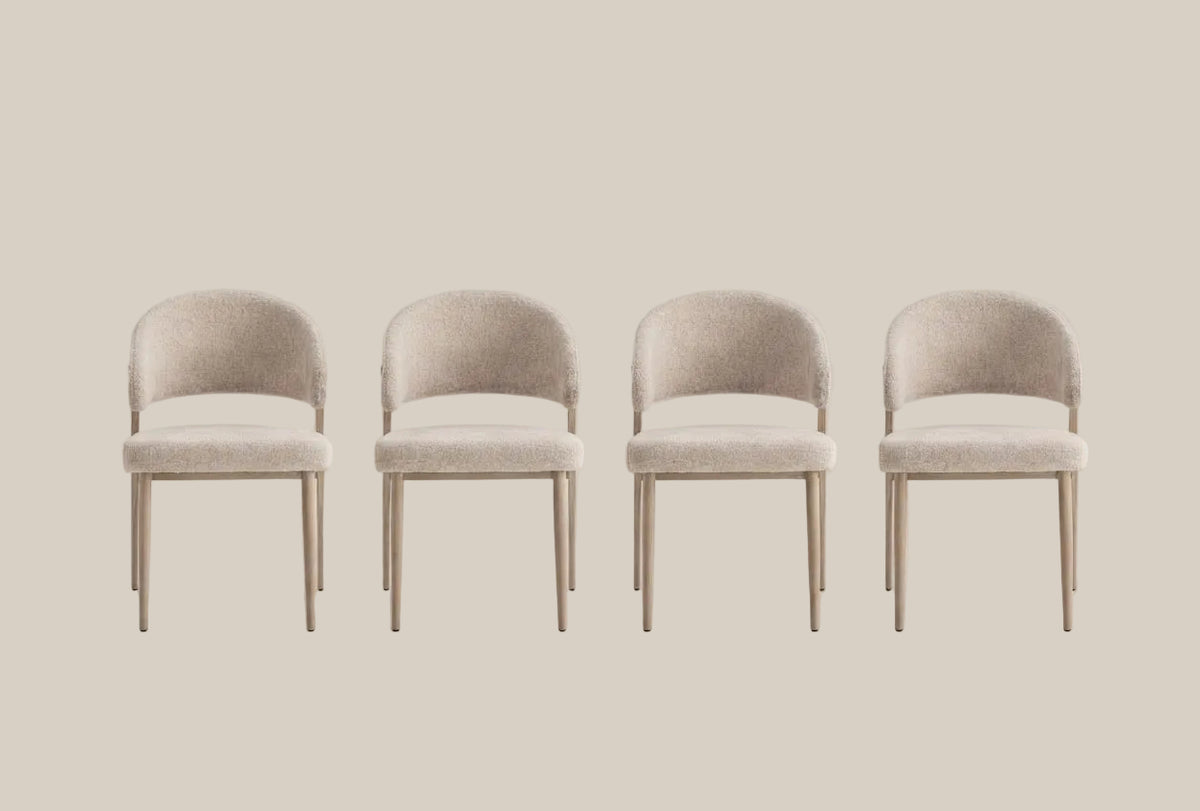 Winford — Chaise en tissu marbella marron glacé, piètement effet bois — vue 5