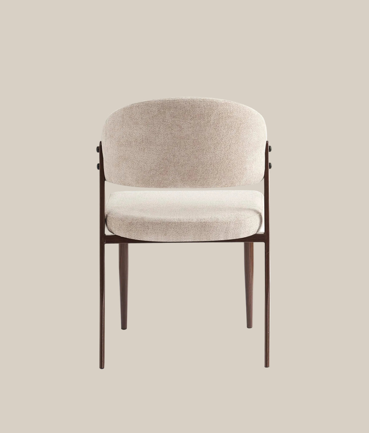Winford — Chaise en tissu marbella marron glacé, piètement effet noyer — vue 3