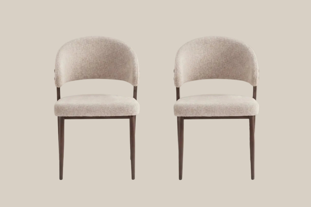 Winford — Chaise en tissu marbella marron glacé, piètement effet noyer — vue 4
