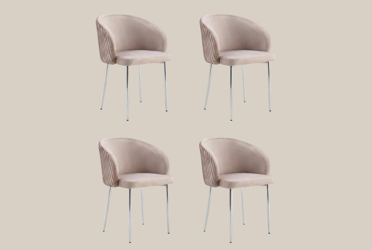 Wolvercote — Chaise avec accoudoirs en simili cuir moka, piètement chromé — vue 5