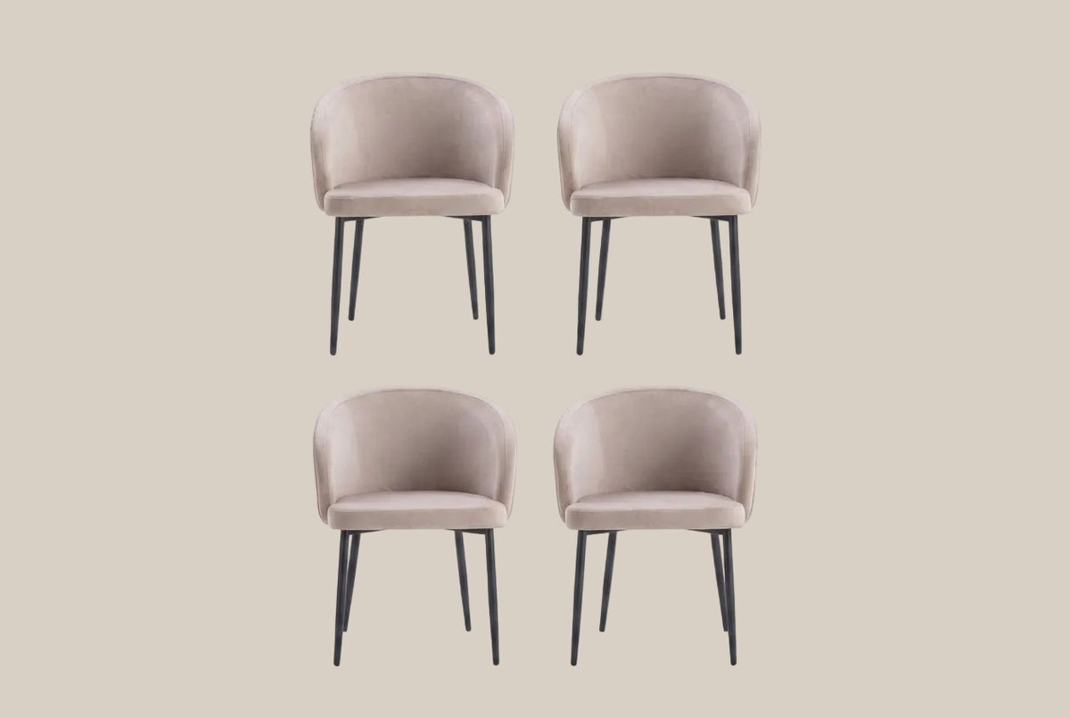 Wolvercote — Chaise avec accoudoirs en simili cuir moka, piètement métal noir — vue 4