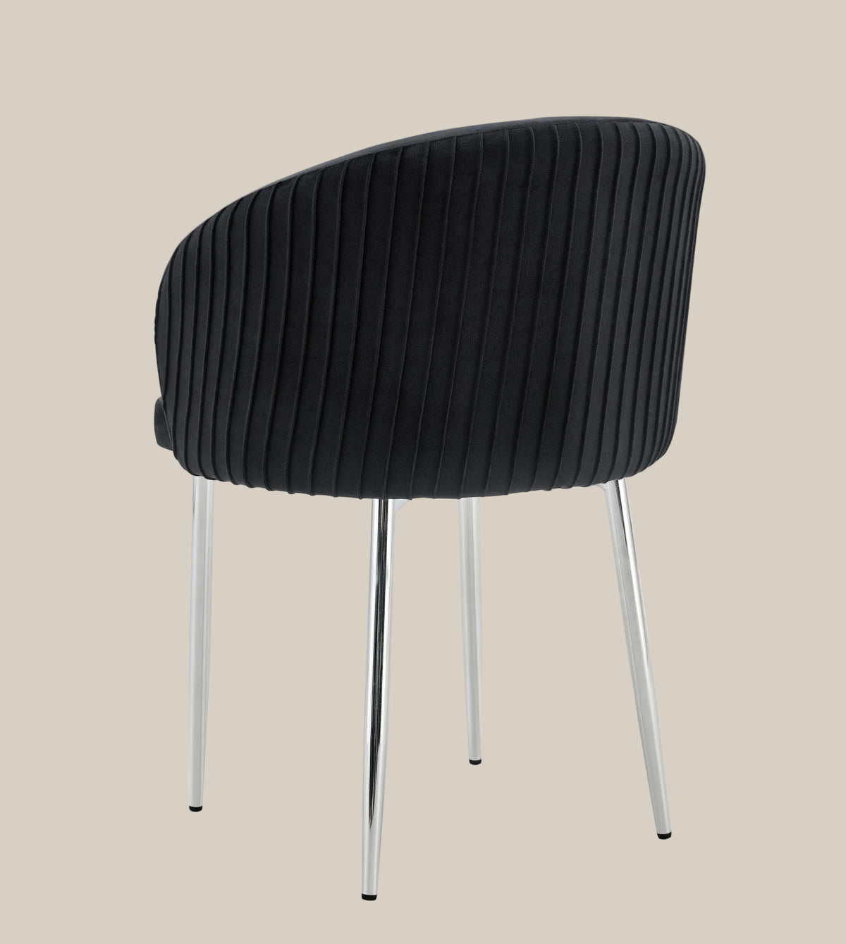Wolvercote — Chaise avec accoudoirs en simili cuir noir, piètement chromé — vue 3
