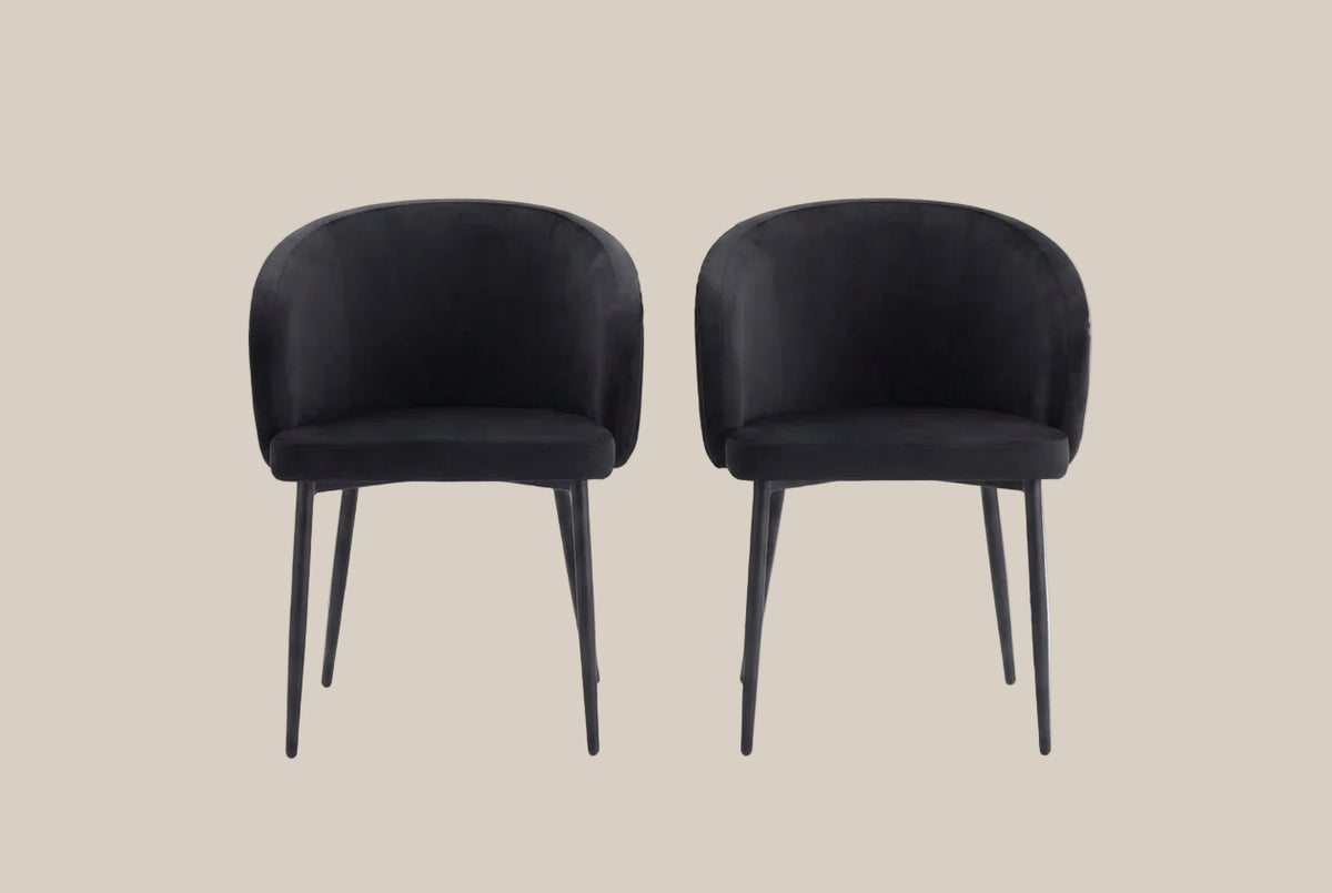 Wolvercote — Chaise avec accoudoirs en simili cuir noir, piètement métal noir — vue 4