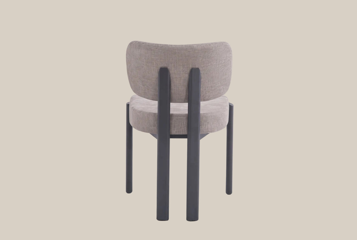 Wrenmoor — Chaise en serge chenille moka, piètement métal noir — vue 3