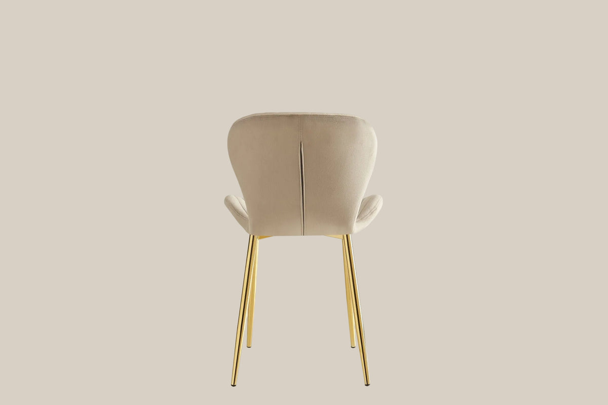 Yarrowby — Chaise en velours taupe, piètement gold — vue 3