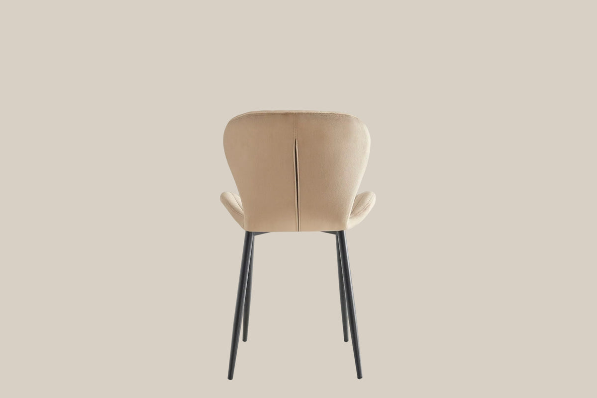Yarrowby — Chaise en velours taupe, piètement noir — vue 3